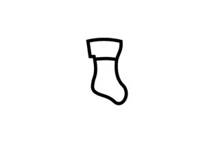 Christmas Sock Line Art Vector Icon
