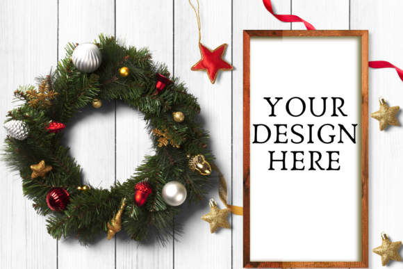 Christmas Wooden Sign Flat Mock Up