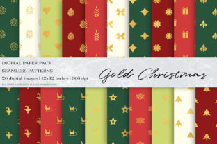 Gold Christmas Digital Papers for Patterns
