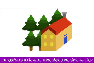 House and Christmas Trees Icon