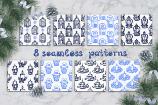 Seamless Patterns Candles and Lanterns