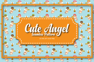 Seamless Patterns Cute Angel 4